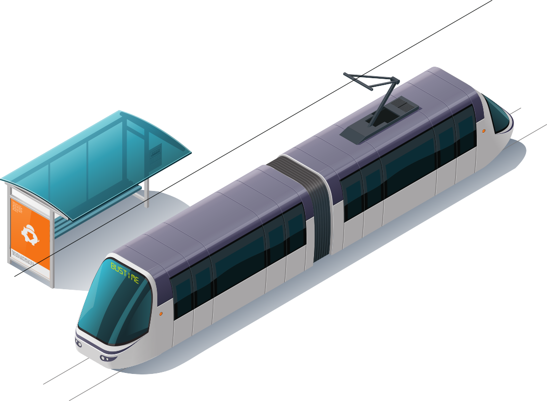 tramvaj poblíž zastávky