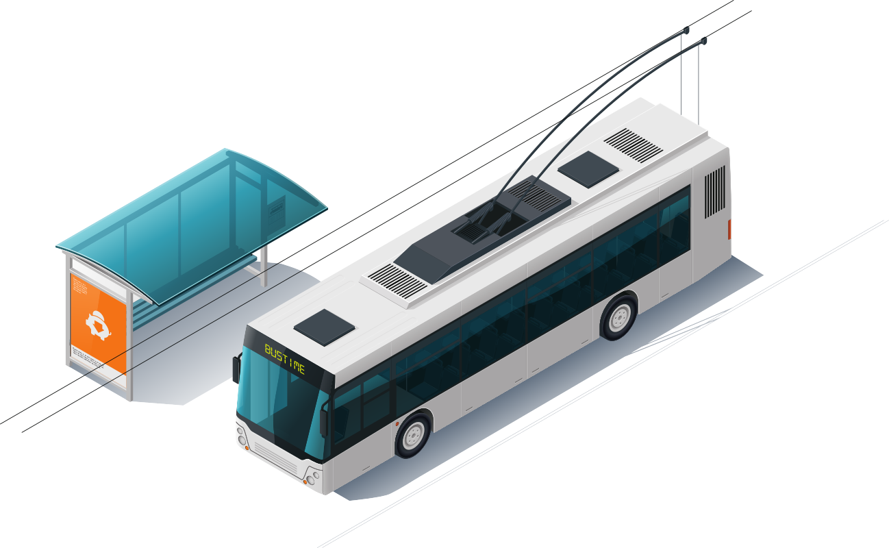 trolejbus poblíž zastávky